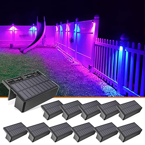 VOLISUN 12-Pack 1800mAh Outdoor Solar Fence Lights - Waterproof LED Color Glow for Step, Railing, Wall, Stairs - Image 2