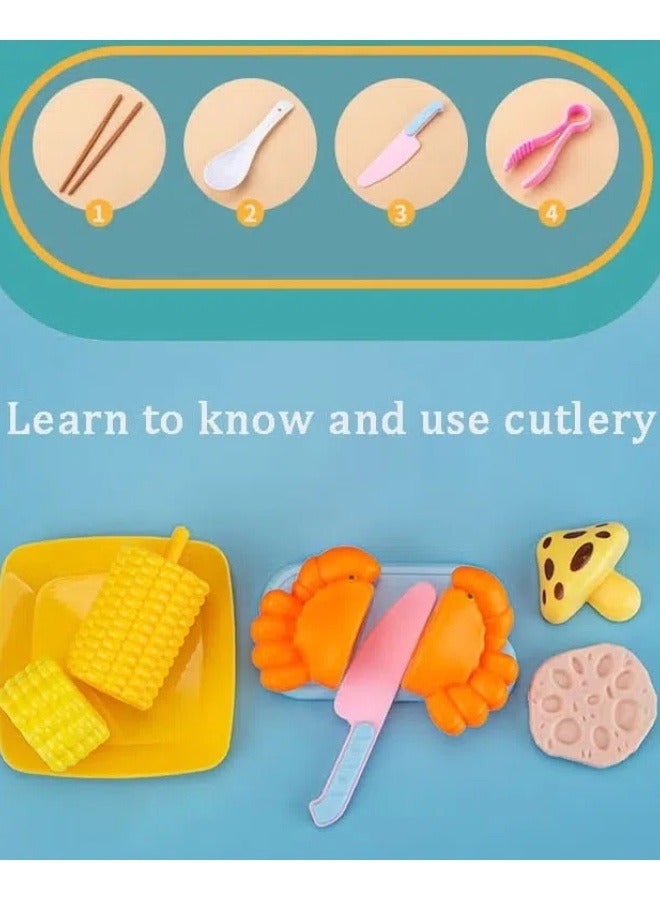 Kids Barbecue Simulation Food Cooking Model Toys, 109PCS, Kitchen Players Set, Kids Educational Interactive Gifts - Image 4