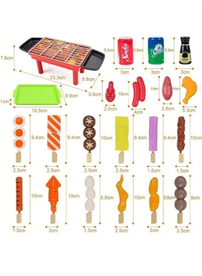 Kids Barbecue Simulation Food Cooking Model Toys, 109PCS, Kitchen Players Set, Kids Educational Interactive Gifts - Image 2