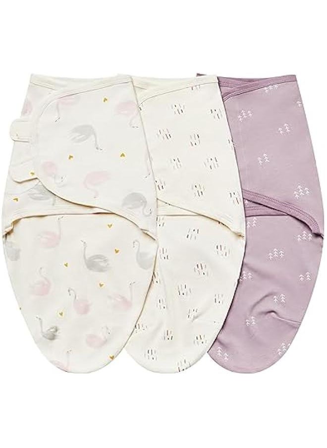 Soft Cotton Baby Swaddle Wrap Set for Newborn and Infant in Beige Swan Design - 3 Pack Sleep Sacks for Boy and Girl - Adjustable and Cozy Wrap Blankets for 3-6 Month Old Babies. - pzsku/Z1B69E65D6CB59DB47D8BZ/45/_/1733910673/8ea07070-080a-418d-bc76-79a467ee1aac