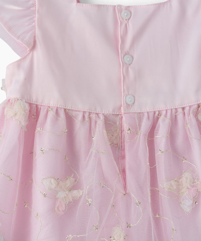 Tiny Hug BABY GIRLS’ PARTY DRESS FEATURING A TEXTURED MESH - Image 3