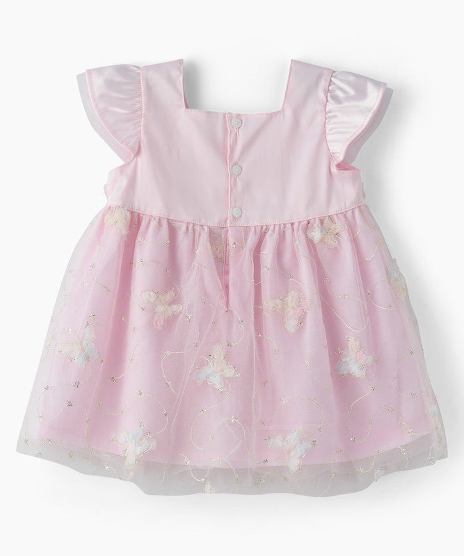 Tiny Hug BABY GIRLS’ PARTY DRESS FEATURING A TEXTURED MESH - Image 2