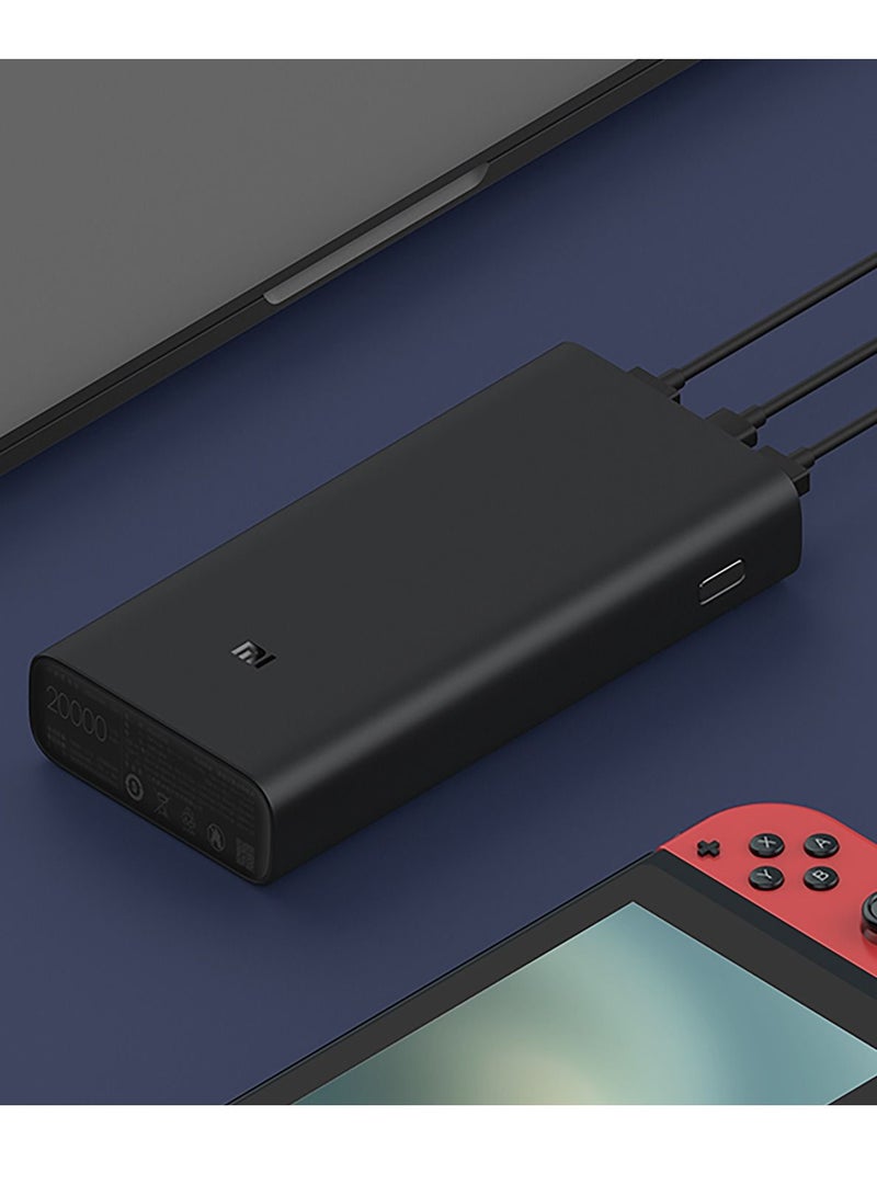 مي فاشون Xiaomi Mi 20000 mAh Power Bank 74Wh 4A 2 USB A Port Rapid Charge جهازين في وقت واحد من النوع C منفذ إدخال شاحن محمول لهواتف iPhone iPad Galaxy الذكية - Image 5