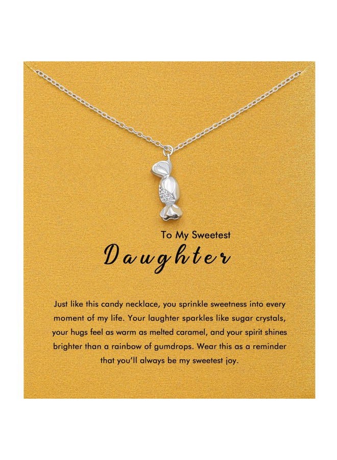 RZKING Silver Necklace for Women, Dainty Cat Candy Bow Moonstone Necklace, Gifts for Best Friend Sister Mom Daughter Teacher, Mothers Day Birthday Christmas Thank You Gifts, One Size, Stainless Steel, - Image 1