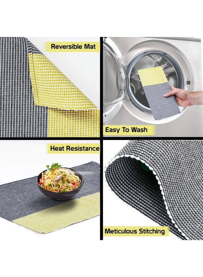HOKIPO Ribbed Cotton Placemats (Yellow) Set of 6- IN71-YLW - Image 5