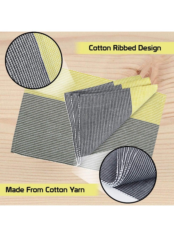 HOKIPO Ribbed Cotton Placemats (Yellow) Set of 6- IN71-YLW - Image 4