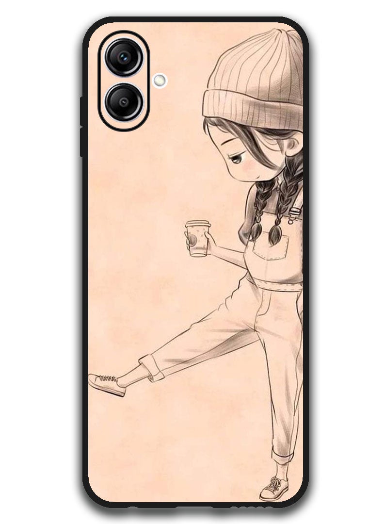 Theodor Protective Case Anti Scratch Shock Proof Bumper Cover For Samsung Galaxy A06 Girl drink coffee - Image 1