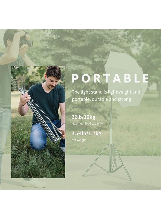 NEEWER 79"/2m Stainless Steel Light Stand, Spring Cushioned Heavy Duty Photography Tripod Stand with 1/4” to 3/8” Universal Screw Adapter for Strobe, LED Video Light, Ring Light, Monolight, Softbox - Image 3