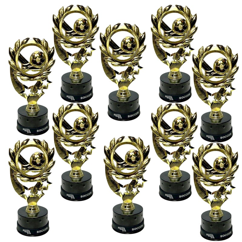Express Medals 10 Pack of 7 Inch Tall Soccer Trophy Awards Includes Silicone Soccer Wrist Band Awards 10 pk 4106 Boys Girls Trophies award - Image 2