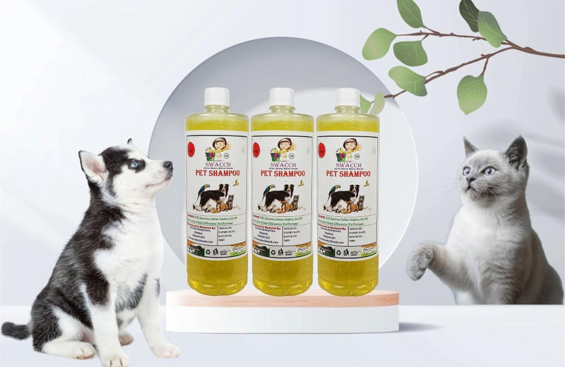 SWACCH PET Shampoo (1 Litre) (Pack of 3) Lemon - Image 1