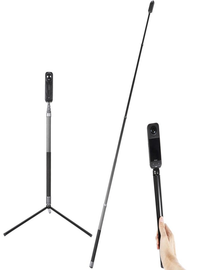PellKing 3m/17-118 Inch Carbon Fiber Selfie Stick+29cm Aluminium Alloy Tripod for Insta360 X5/X4,Invisible Ultra Long Extension Pole for Insta360 ONE X5 X4 X 3 ONE X2 ONE R ONE RS X3 Action Camera - Image 1