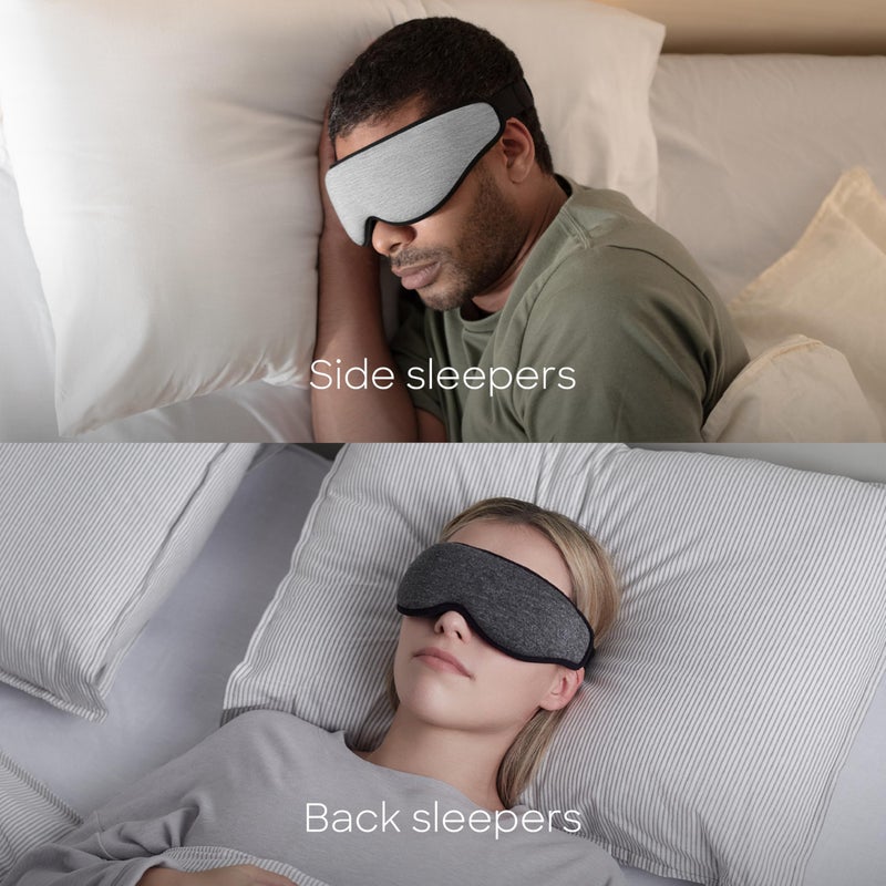 OSTRICH PILLOW Ostrichpillow Eye Mask, Sleep Mask for Men Women 100% Blackout, No Pressure On Eyes, Soft & Breathable, Adjustable Fit, Travel Bag Included - Image 4