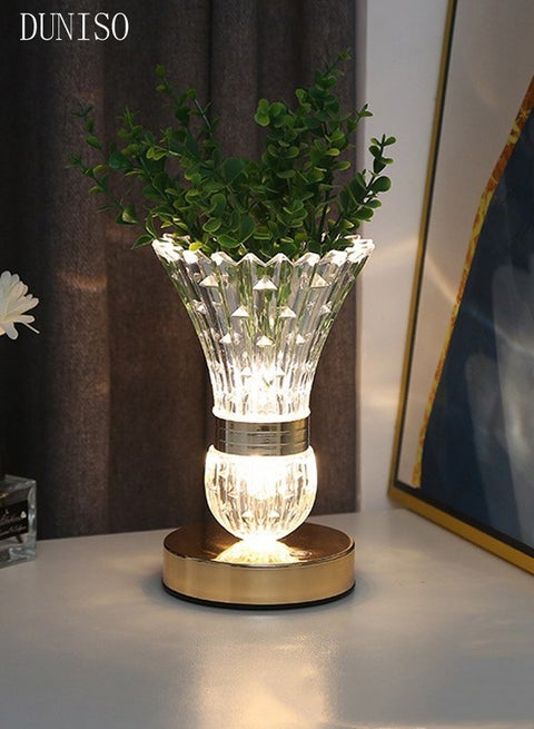 USB Rechargeable Vase Table Lamp Night Light Dimmable Cordless Lamp Flower Lamp Frosted Glass Shade Desk Lamp With 3 Colors for Bedroom Office Desk Living Room Type-C