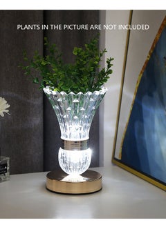 DUNISO USB Rechargeable Vase Table Lamp Night Light Dimmable Cordless Lamp Flower Lamp Frosted Glass Shade Desk Lamp With 3 Colors for Bedroom Office Desk Living Room Type-C  - Image 3