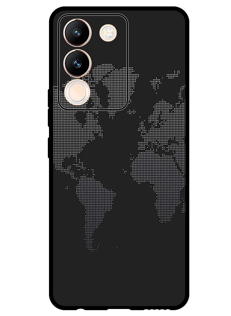 Theodor Protective Case Anti Scratch Shock Proof Bumper Cover For Vivo V29e Map In Dots - Image 1