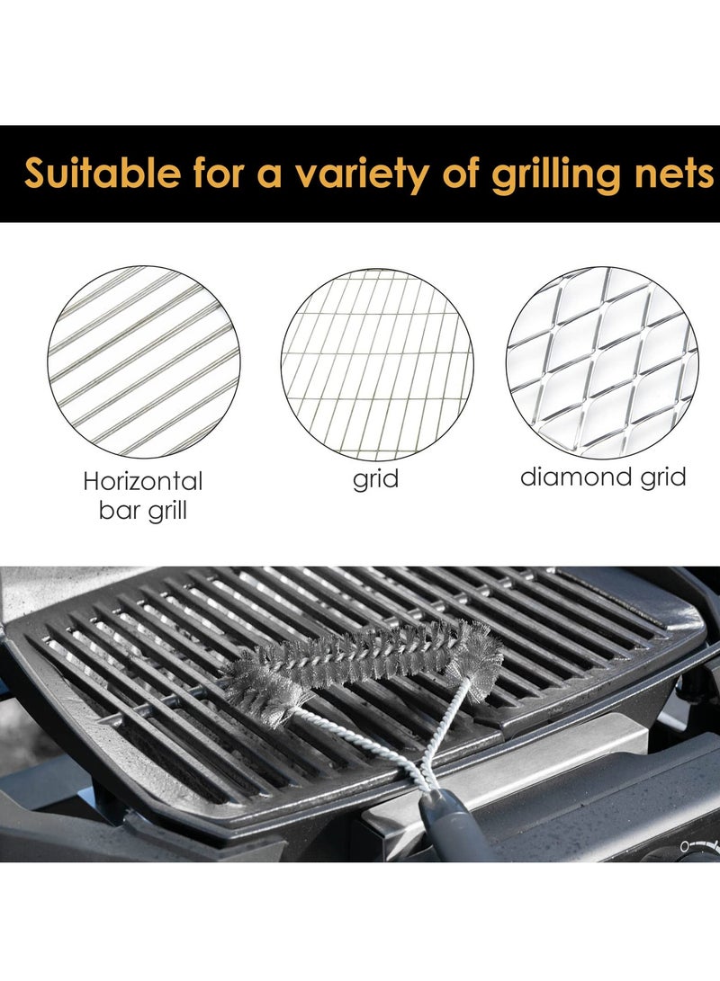 SOLARAE Grill Cleaning Brush 2 Pack Triangle Metal Bristles Cleaner with Scraper and Long Handle Stainless Grill Grate Cleaner Perfect for All Grilling Tools - Image 3