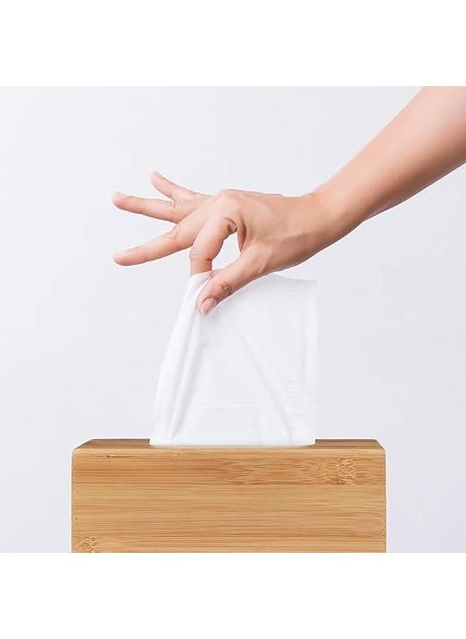 Generic Bamboo Tissue Box 23 x 9 x 10 cm with Removable Bottom Natural Wooden Tissue Holder for Standard Tissue Paper and Wipes Boxes, Rectangular Tissue Dispenser, Natural  - Image 4
