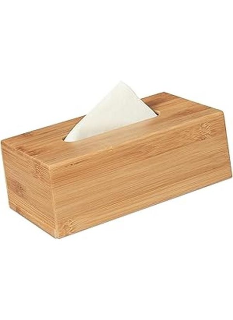 Bamboo Tissue Box 23 x 9 x 10 cm with Removable Bottom Natural Wooden Tissue Holder for Standard Tissue Paper and Wipes Boxes, Rectangular Tissue Dispenser, Natural