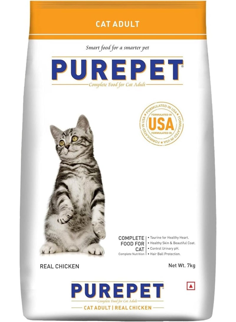 PUREPET Adult Cat Dry Food Chicken 7kg – Complete & Balanced Nutrition with Taurine - Image 1