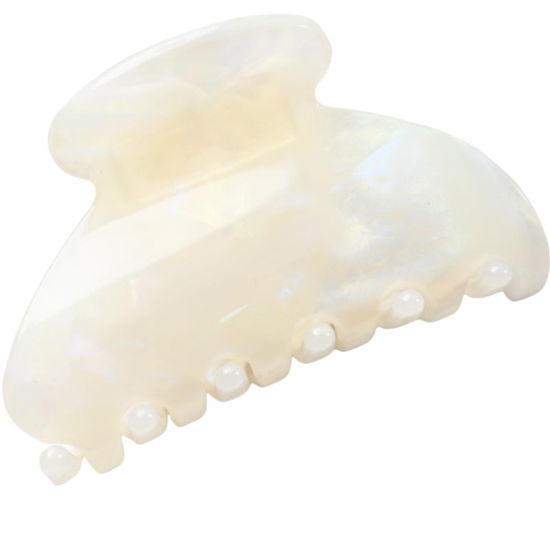 Prettyou Handmade Celluloid Acetate French Design Barrettes Tortoise Shell Claws Hair Claw Luxury Fashion Accessories Hair Clip for Women (jade white) - Image 1