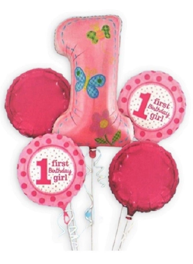 Princess Theme Balloons With Pink Foil Banner For Baby Girl First Birthday Party Decoration - Image 3