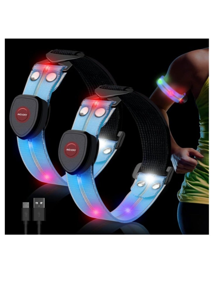 OASIS-TH Rechargeable LED Armband, 2Psc LED Armband Running Lights for Runners, Reflective Running Gear, Night Safety Light Up Band High Visibility for Running Jogging Cycling Dog Night Walking  - Image 1