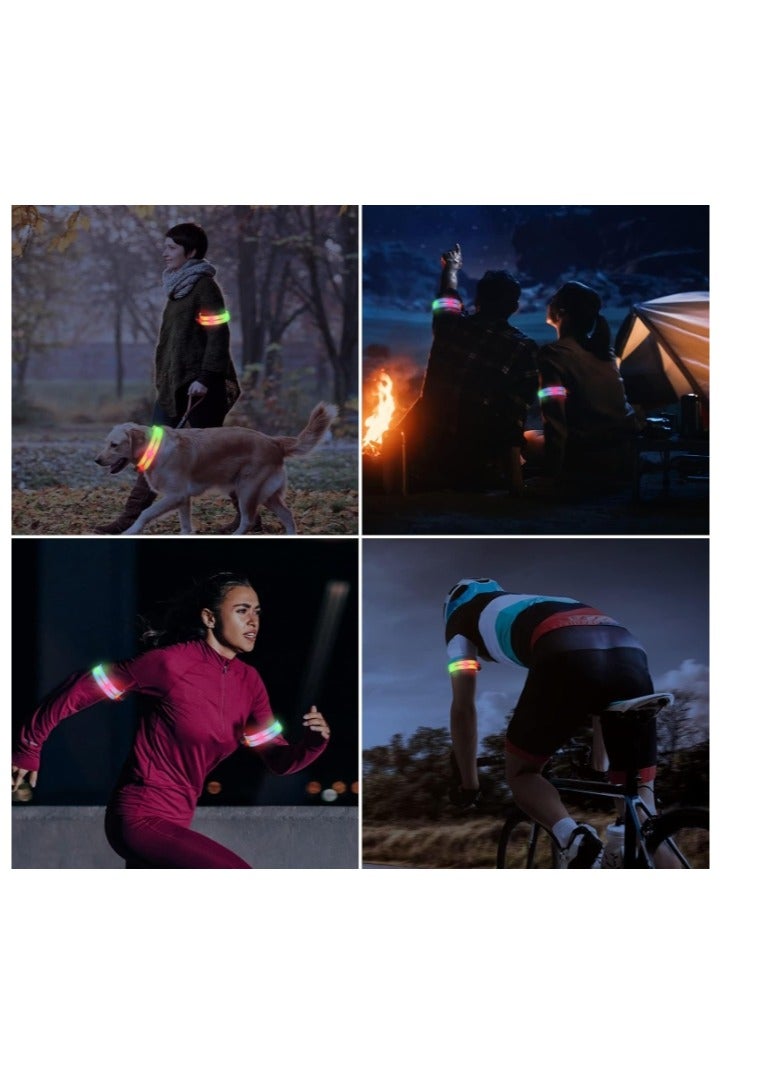 OASIS-TH Rechargeable LED Armband, 2Psc LED Armband Running Lights for Runners, Reflective Running Gear, Night Safety Light Up Band High Visibility for Running Jogging Cycling Dog Night Walking  - Image 4