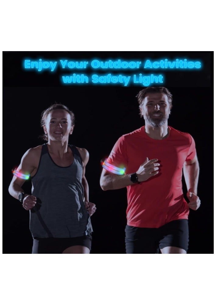 OASIS-TH Rechargeable LED Armband, 2Psc LED Armband Running Lights for Runners, Reflective Running Gear, Night Safety Light Up Band High Visibility for Running Jogging Cycling Dog Night Walking  - Image 5