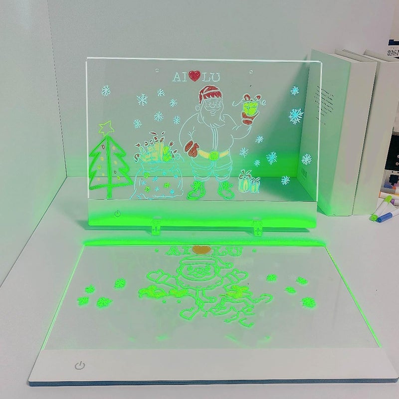 طاولة الرسم الخفيفة القابلة لإعادة الشحن من Whltzf، شاشة كبيرة 13.7 بوصة، 7 ألوان RGB، ضوء قابل للتعديل، لوحة رسم فنية هدية، لوحة رسم قابلة لإعادة الشحن، ضوء سريري - Image 3