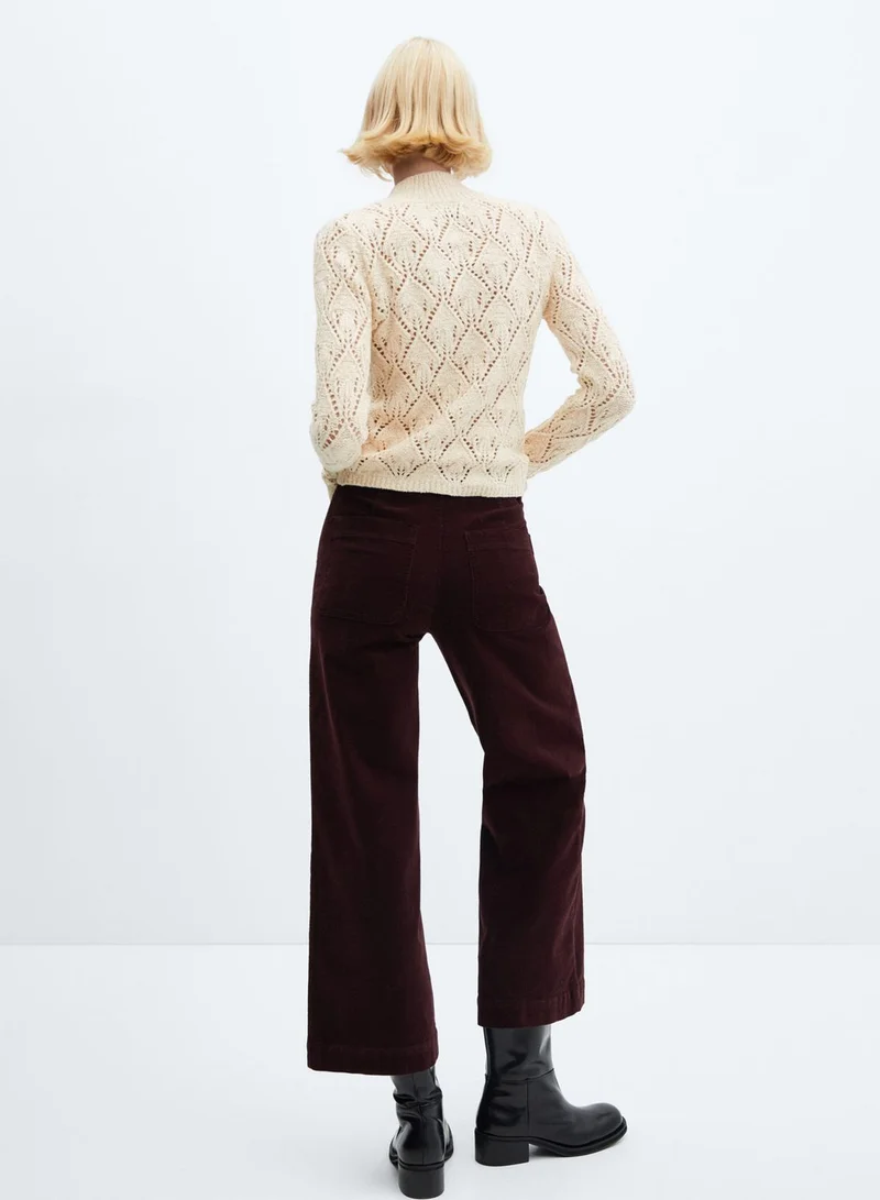 MANGO High Neck Openwork Sweater