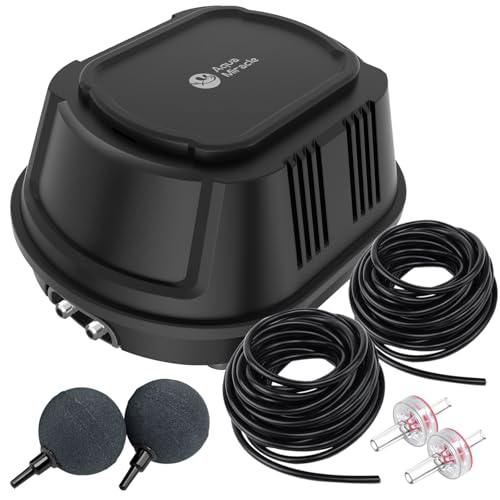 AquaMiracle All-in-One Koi Pond Aerator for Outdoor Ponds up to 1800 Gallons, 2-Outlet Pond Air Pump Pond Deicer with Airline Tubing, Air Stones, Check Valves & Air Filter Pad - Image 1