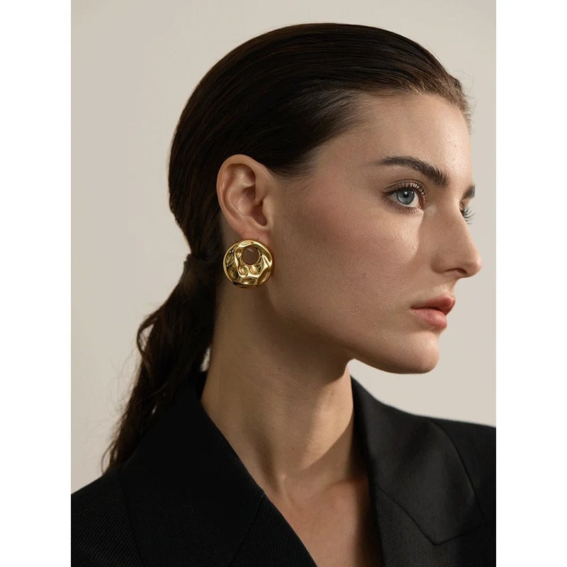 حلق أستانليس ستيل ذهبي - Image 2