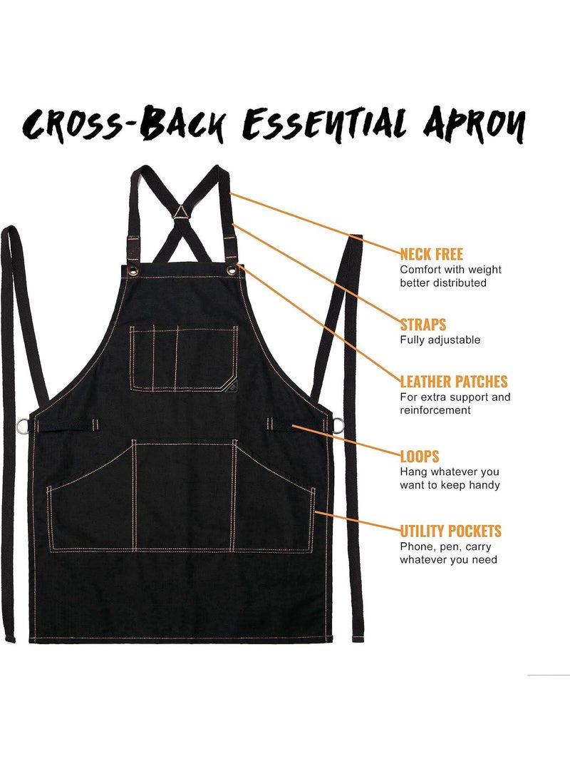Creative Design Thickened Canvas Gardening Waterproof Coffee Work Apron