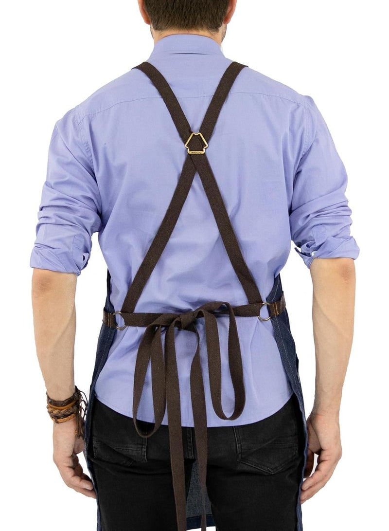 Creative Design Thickened Canvas Gardening Waterproof Coffee Work Apron