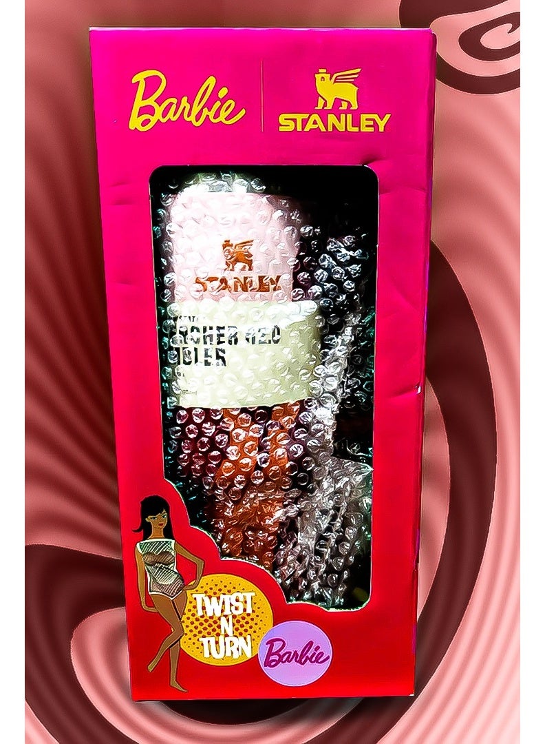 Stanley x Barbie 40oz Tumbler  Stainless Steel Travel Mug with Reusable Straw BPA Free Eco Friendly and Dishwasher Safe Designed with Leakproof FlowState Lid and Double Wall Insulation to Keep Drinks Hot for 16 Hours and Cold for 24 Hours Slim Base Fits Most Car Cup Holders with Rugged Ergonomic Handle for Easy Use at Home Work Travel or On the Go - Image 5