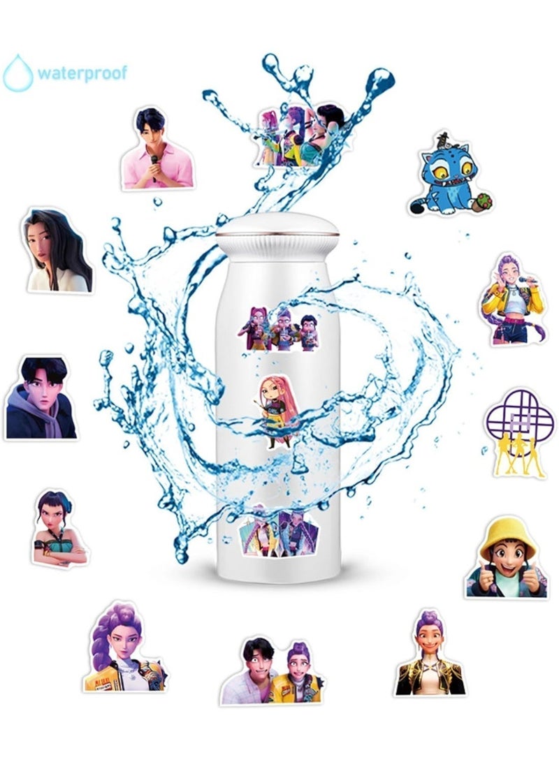 60Pcs Cute Demon Movie Hunters Stickers Cool Stickers, Vinyl Waterproof Character Sticker for Laptop, Guitar, Water Bottle, Birthday Gifts for Girls, Kids, Teens (60) - Image 3