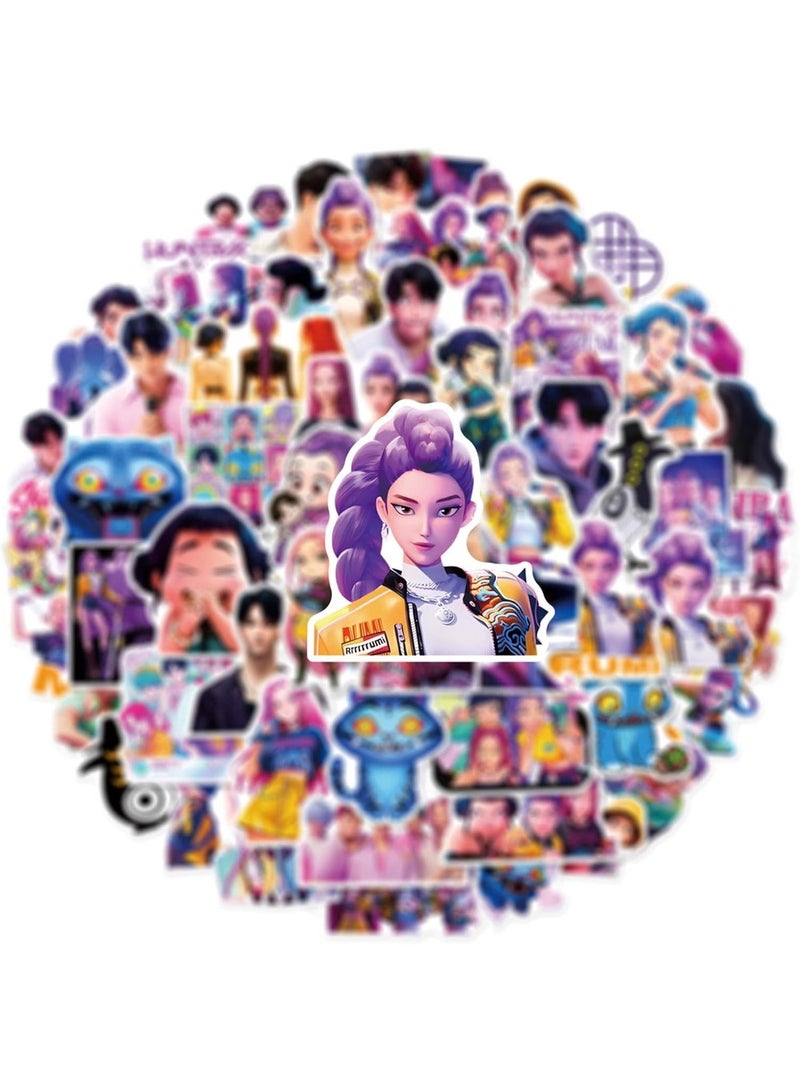 60Pcs Cute Demon Movie Hunters Stickers Cool Stickers, Vinyl Waterproof Character Sticker for Laptop, Guitar, Water Bottle, Birthday Gifts for Girls, Kids, Teens (60) - Image 4