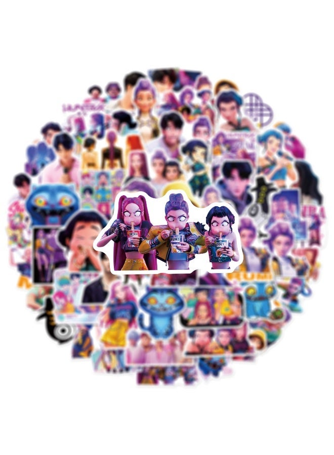 60Pcs Cute Demon Movie Hunters Stickers Cool Stickers, Vinyl Waterproof Character Sticker for Laptop, Guitar, Water Bottle, Birthday Gifts for Girls, Kids, Teens (60) - Image 5