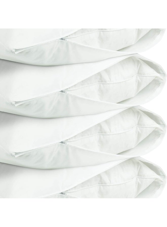 Bare Cotton BC Luxury Hotel Bedding Quality Collection, Ultra Soft dust Proof Plain Pillow Protector | Pillow Cover with Zipper, Soft & Comfortable for Hair and Skin, Queen Size, 4 Pack Set  - Image 3