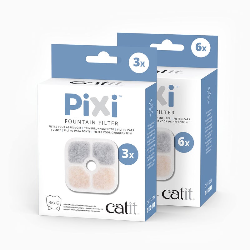 Catit PIXI Cat Drinking Fountain Original Filter, Official Replacement Triple Action Water Filter, 6-Pack, White - Image 5
