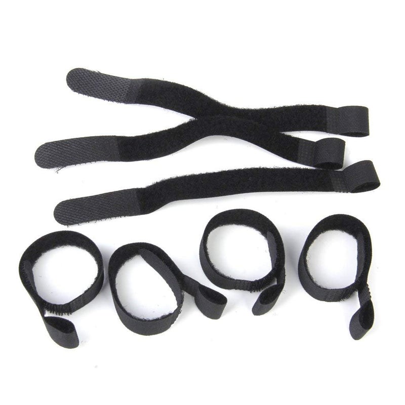 TS Gandhi Nylon Straps Cable Tie Wire Rope Hook and Loop Organiser 10 pcs Black 20mm 470mm  - Image 2