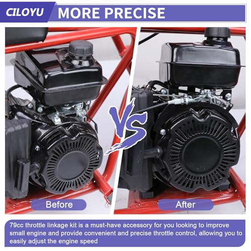 CILOYU Throttle Control Linkage Bracket Kit Compatible with Predator 79cc 30HP LIFAN 154F Engine Coleman CT100U CC100X CK100 SK100 Massimo MB100 98cc 99cc Mini Bike Go Kart Performance Parts - Image 3