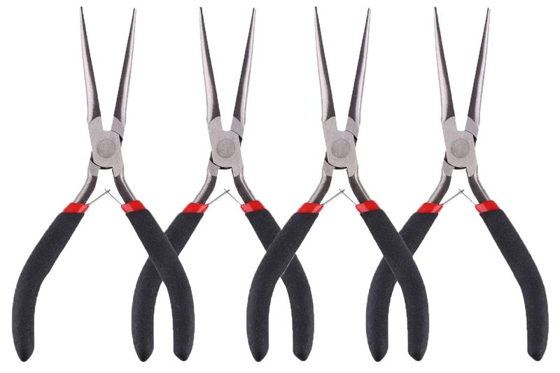 Miular 6 Inch Extra Long Needle Nose Pliers Set for Wire Wrapping, 4 Pack - Image 1