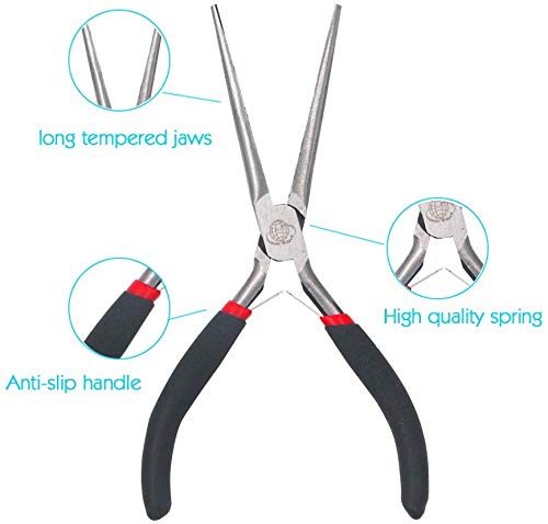 Miular 6 Inch Extra Long Needle Nose Pliers Set for Wire Wrapping, 4 Pack - Image 3