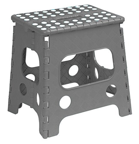 Superior Performance Superior Performance Folding Step Stool 15 Inch with Anti Slip Dots (Grey) - Image 1