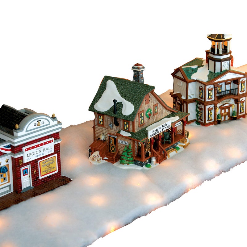 Collections Etc LED Snow Battery Operated Table Runner Brown