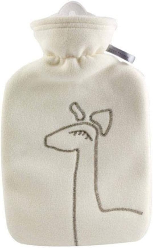 Hugo Frosch Hot Water Bottle with Cover (1,8L Fleece, White Deer Application), Made in Germany, Non-Toxic Certified, Soothing Warmth, Helps Relief Muscle Aches & Pain, Menstrual Cramps 