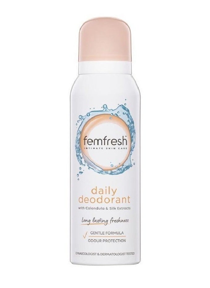 femfresh - Daily Care Freshness Deodorant Spray With Moisuring Silk Extract For Intimate Feminine Areas Care Gentle Refreshing Fragrance And Long-Lasting Comfort Cleanliness Sense 125 ml - Image 1