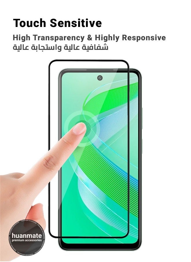huanmate - Infinix Smart 8 Screen Protector – Premium Edge to Edge Tempered Glass, High Transparency, Delicate Touch, Anti-Explosion, Smooth Arc Edges, Easy Installation - Image 1