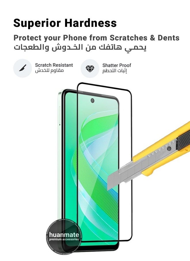 huanmate - Infinix Smart 8 Screen Protector – Premium Edge to Edge Tempered Glass, High Transparency, Delicate Touch, Anti-Explosion, Smooth Arc Edges, Easy Installation - Image 1